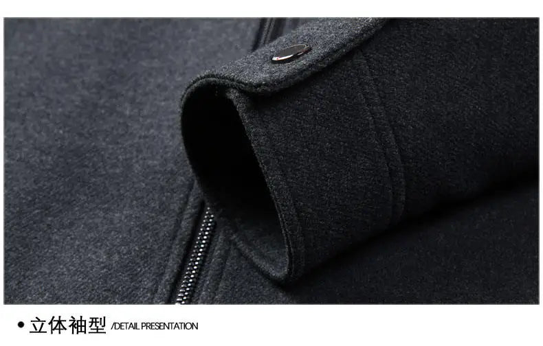 Men's woolen jacket, fashionable short style for middle-aged men's autumn and winter, lapel wool warm coat, thickened top for da