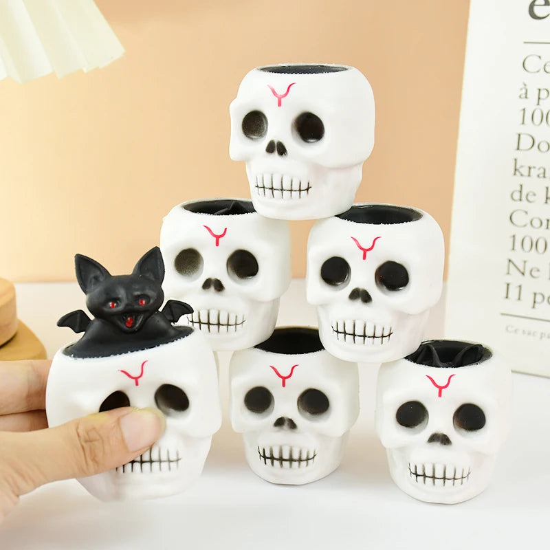 Halloween Pumpkin Relieves Stress Balls Squishy Skull Skeleton Squeeze Horror Toy Fidget Toys Halloween Party Kids Favor Gifts