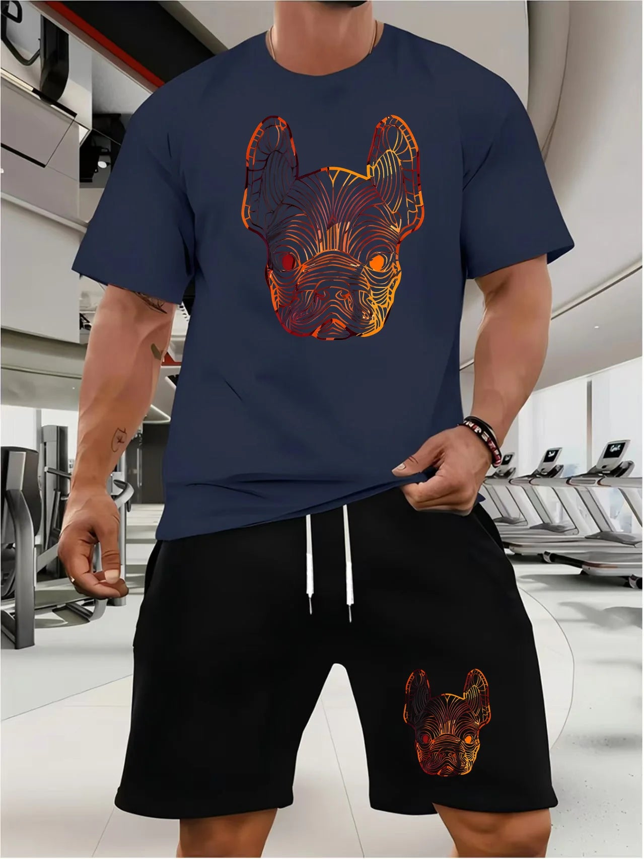 Trendy Suits for men Men's Summer Shorts Set Gym Outfit Student Short Sleeve Tee 2 Piece Set Tracksuits Men Casual Men Clothing