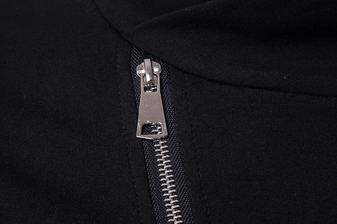 Fashion Jackets for Men Spring New Stand Up Neck Slim Fit Knitted Shirt Panel Leather Knitted Shirt for Men