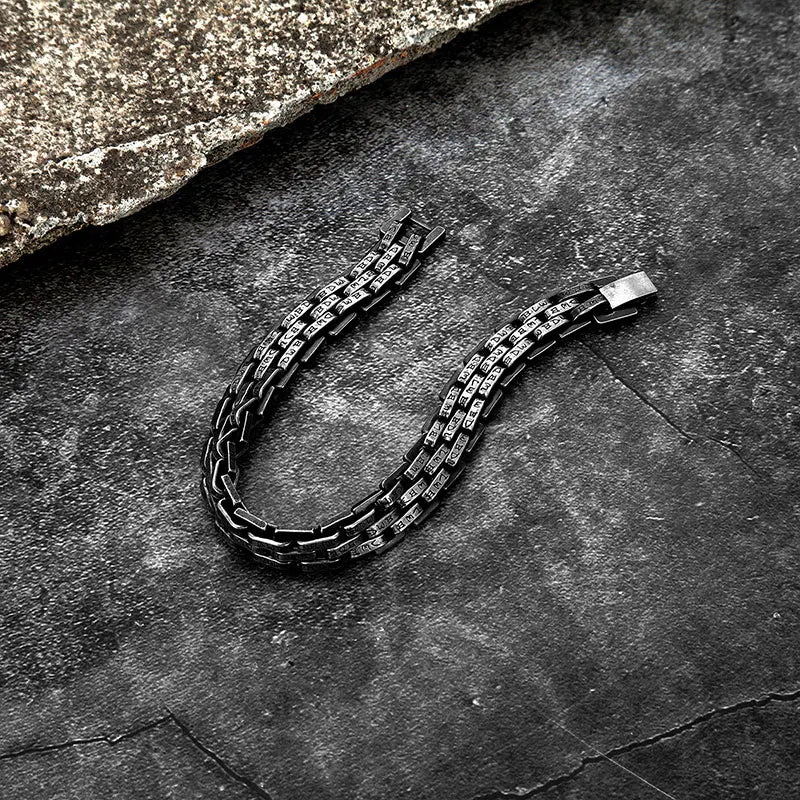 MKENDN Stainless Steel Wide Chain Men Bracelet Punk Hand Accessories Easy Clasp Vintage Wristband Male Jewelry Gifts