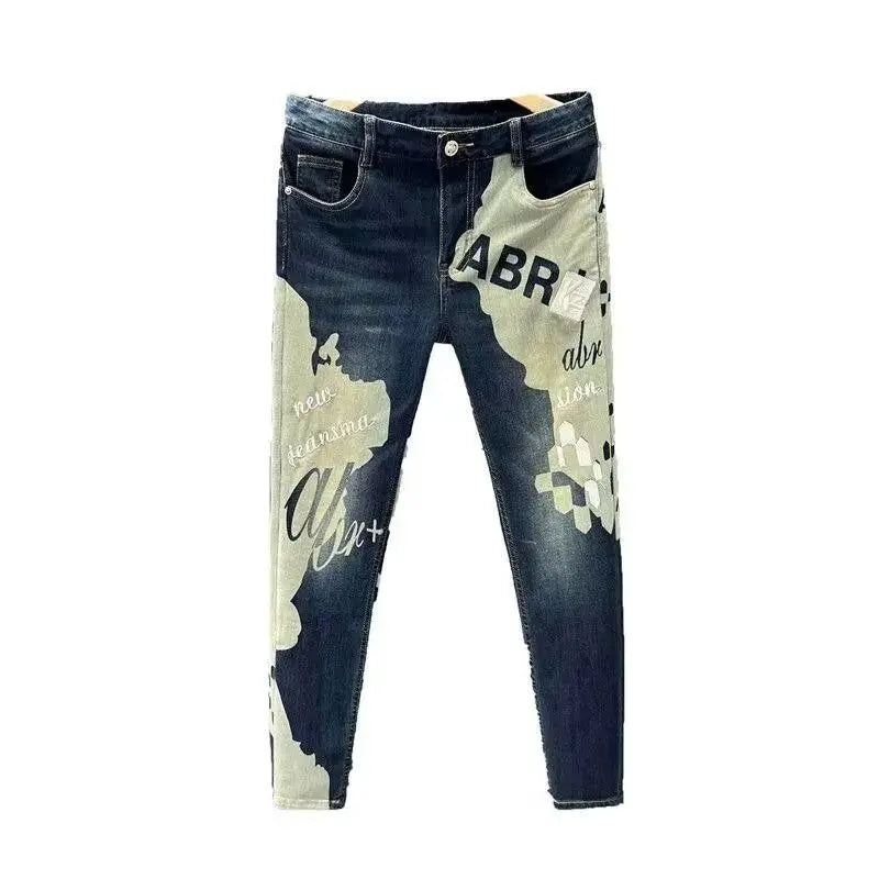 Jeans Men Korean New 2025 Slim Casual Pencil Pants Spring Autumn Fashion Skinny Long Designer Kpop Male Men's Jeans Trousers