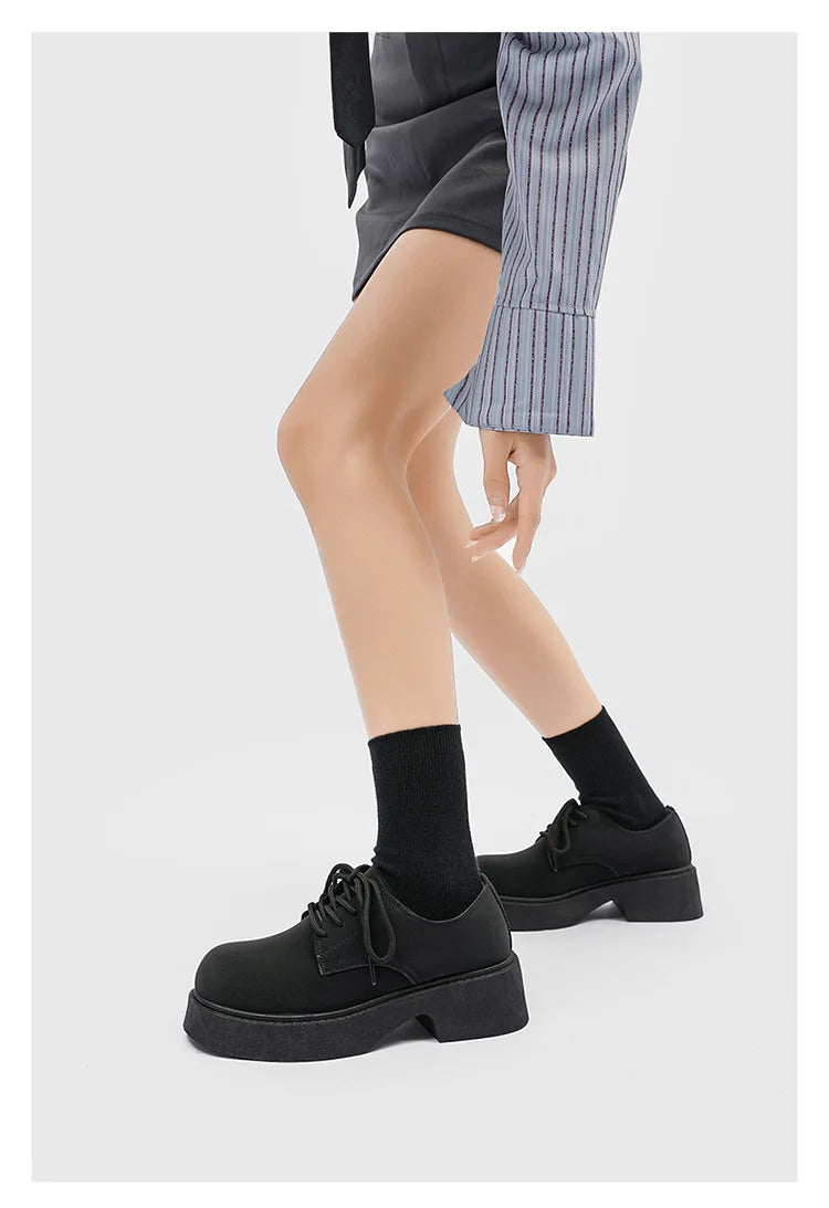 Classic British-Style Round-Toe Leather Shoes Non-Slip Comfortable Casual Dress Shoes Solid-Color Footwear for Youth Streetwear