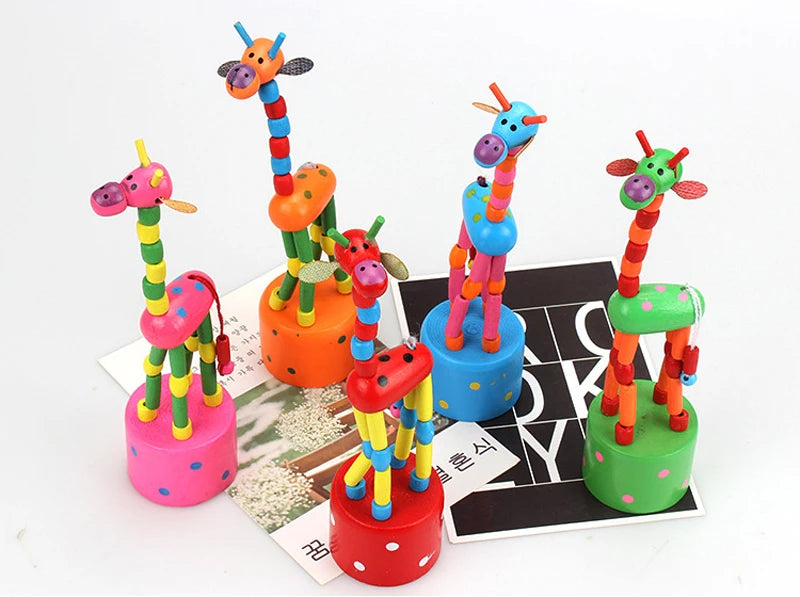 Montessori Educational Toy Kid Wooden Toys for Children Early Learning Exercise Baby Fingers Flexible Materials Giraffe Toy Gift