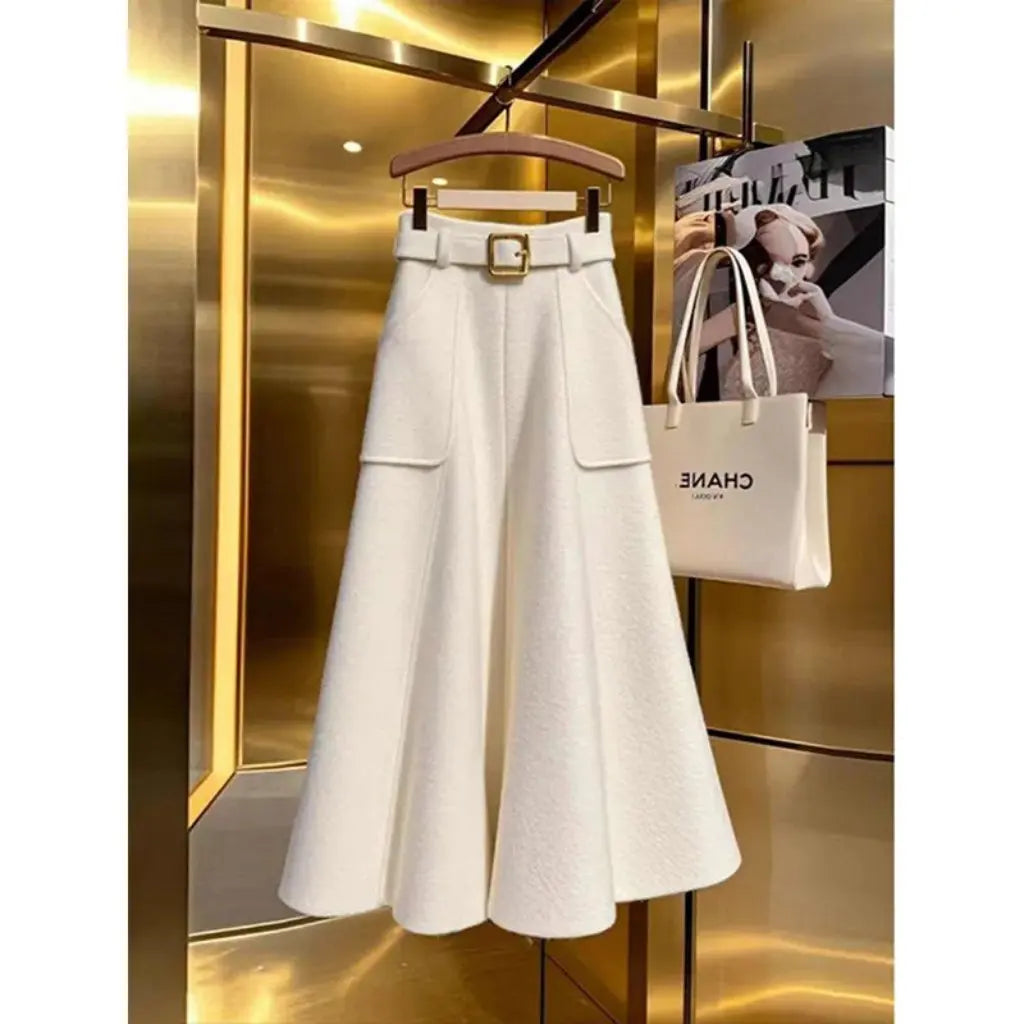 Women's Winter Wear White Sweater High Waist Slim Fit Skirt Single Piece Fashion Small Style New Design
