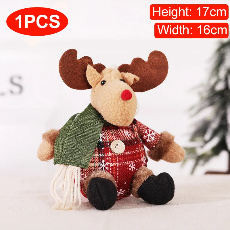 Christmas Dolls Tree Decor New Year Ornament Reindeer Snowman Santa Claus Standing Doll  Navidad Decoration Merry Christmas 2023