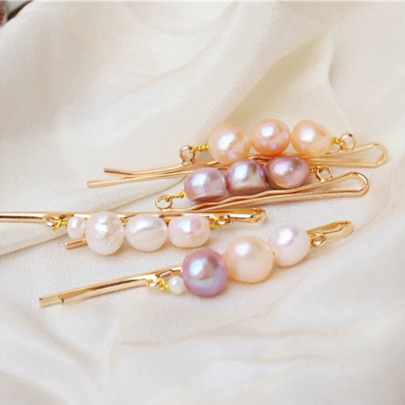 Hair Accessories for Girls Women Hairpins Clips Natural Baroque Freshwater Pearl Elegant Sweet Bridal Ornaments Wedding Gift