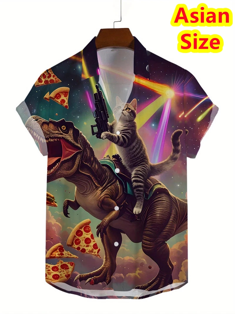 Abstract Men's Shirts Streetwear Beach Male Shirt Short Sleeve Cool Skull 3d Hawaiian Shirt Man 2025 New Tops Women Hip Hop Tops