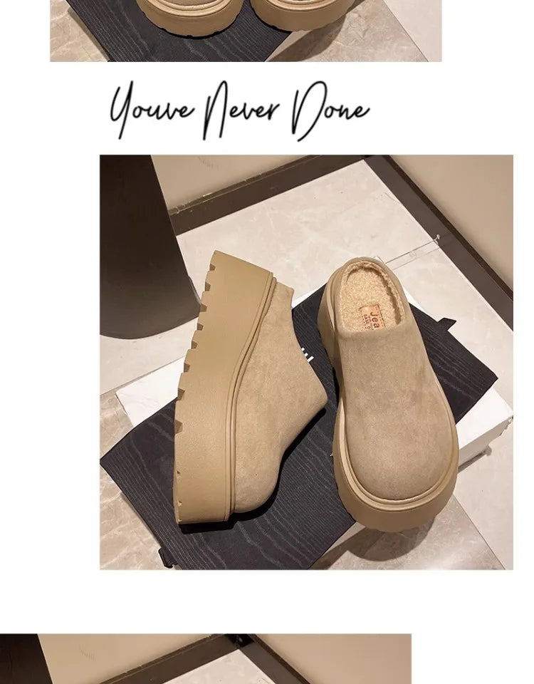 Shoes Woman 2025 House Slippers Platform Pantofle Cover Toe Winter Footwear New Slides Female Shoes Womens Slippers Outdoor Plat