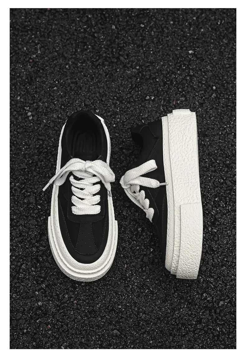 Men Fashionable Casual Sports Shoes Black White Thick-soled Lightweight Comfortable Outdoor White Sneakers Men Size 38-46