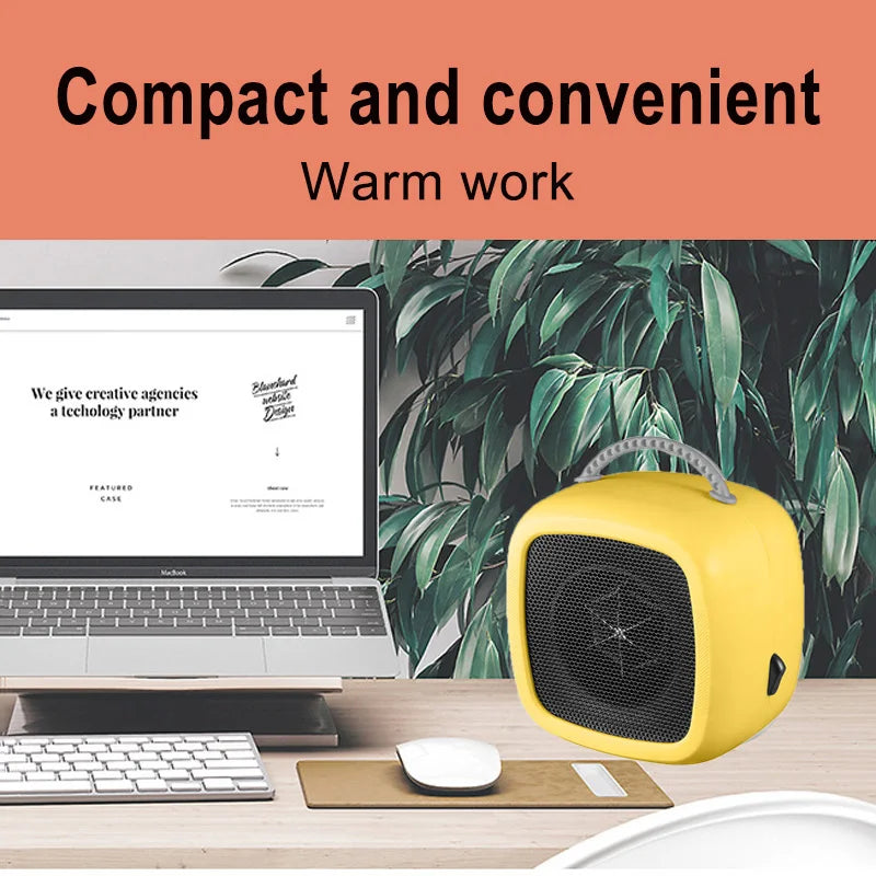 Mini Desktop Fan Heater Button Switch With Handle Household Small Heater Winter Heating Warmer Power Office Dedicated Heater