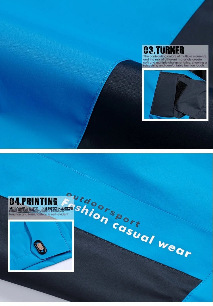 Camping Hiking Jacket Men Autumn Outdoor Sports Coats Climbing Trekking Windbreaker Travel Waterproof Jackets Black