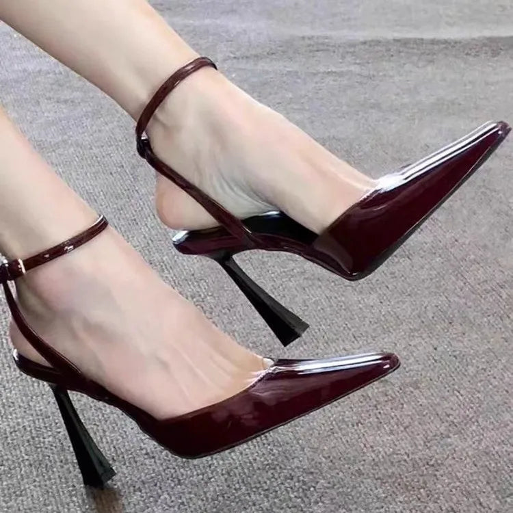 Shoes for Women 2025 Fashion Summer Pointed Toe High Heels Sexy Ankle Strap Evening Party Sandal Sweet with Ankle Buckle Strap
