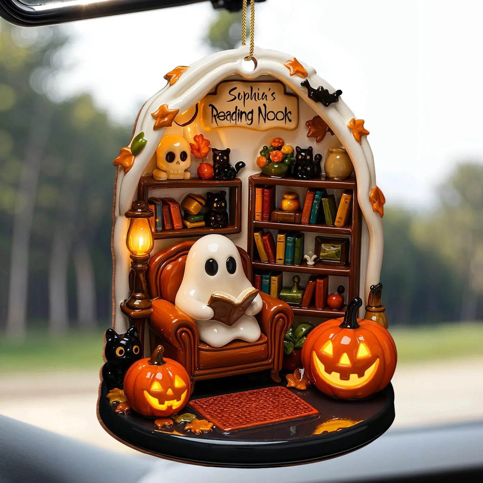 Halloween Ghost Reading 2D Flat Ornaments Festival Atmosphere Theme Party Decorative Supplies Creative Home Decorative Gift