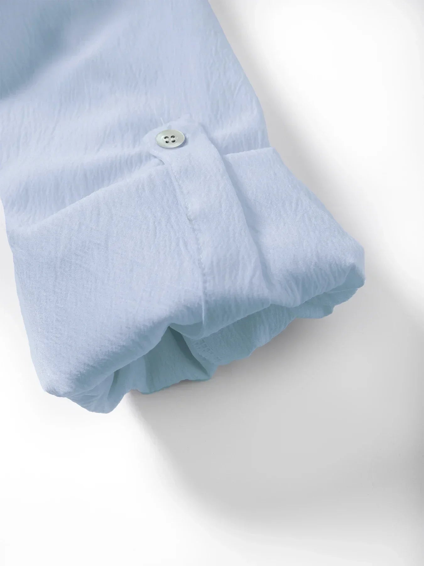 Men'sshirt Classic Casual Stand-up Collar Long-sleeved V-neck Shirt Sleeve Split-sleeved Light Breathable Beach Vacation T-shirt