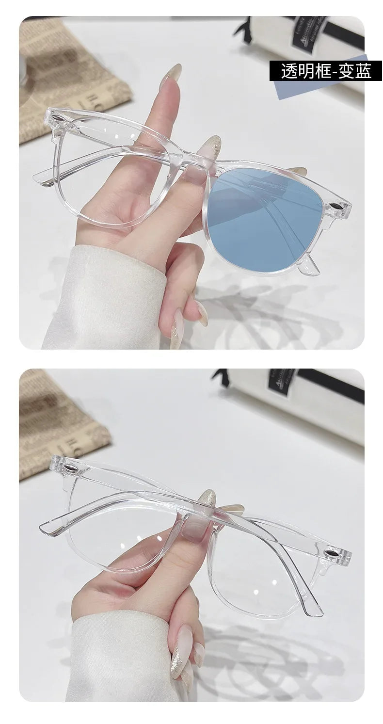 2025 Brand New Sunglasses for Men Women Photochromic Lenses Korean Style Trendy Eyewear Summer Outdoor Beach Sun Glasses