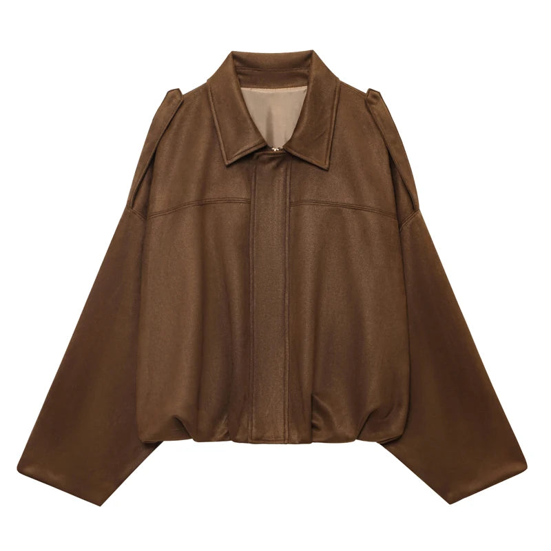 Women's Jackets Long Sleeve Women's Bomber Jacket Women's Cropped Jackets Pleats Street Wear Zip Up Jacket Outdoor Short Coats