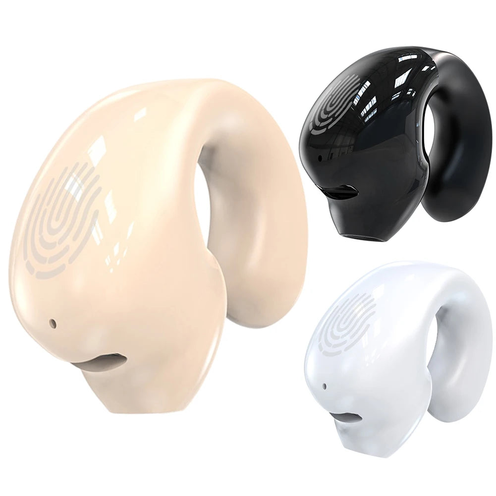 Wireless Clip On Headphones Bluetooth Headset High Definition Audio Quality Sports Earphones Noise Cancelling In-Ear Earphones