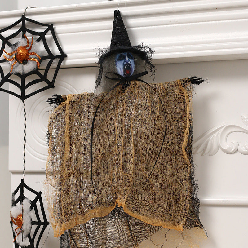 Halloween Ghost Festival Witch Figurine Hanging Doll DIY Decoration Pendant Ornaments for Party Haunted House Decorate Props