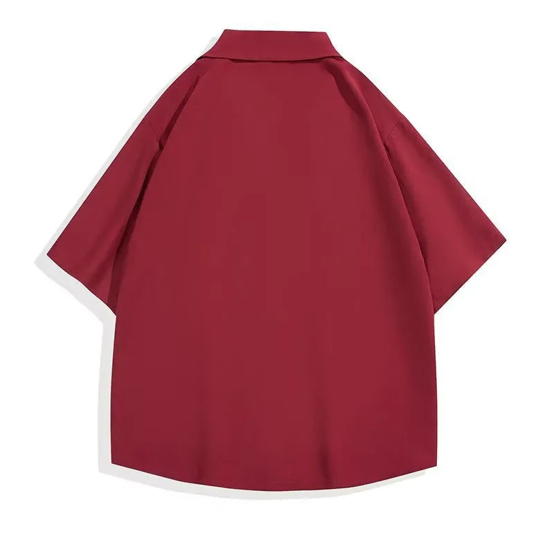 Men's Casual Shirts for Summer - Short Sleeve Loose Fit Tops in Solid Colors, Breathable and Cool Clothes