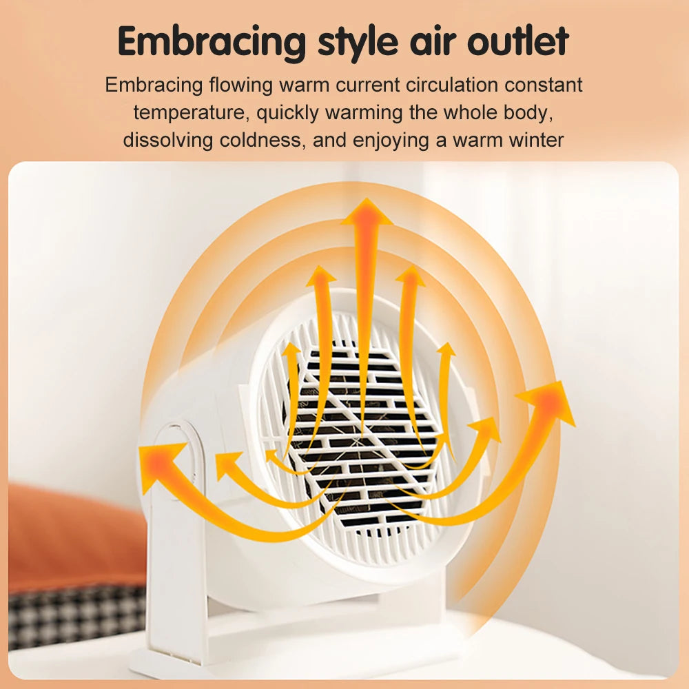 Mini Desktop Electric Heater for Home, Portable Heater for Office Desk, Compact Warm Air Fan for Cozy Feet and Home Use