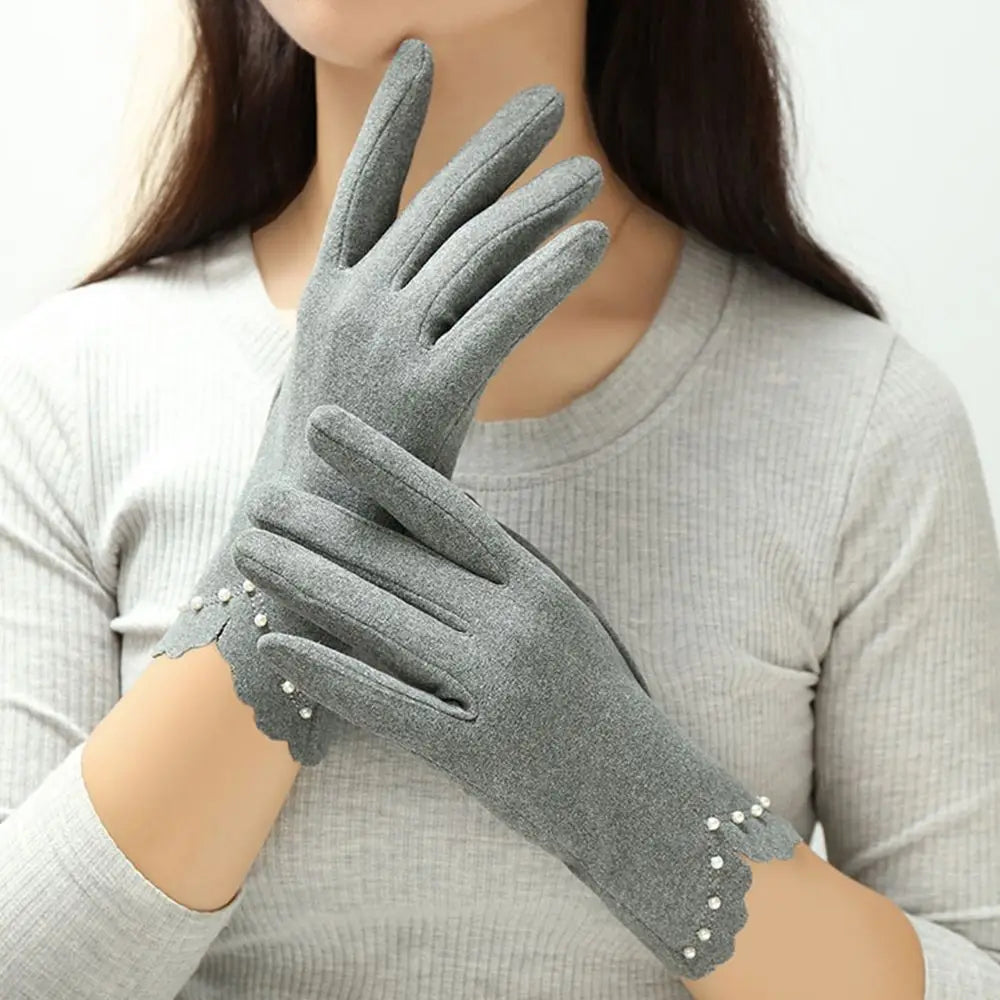 Ladies Winter Accessories Full Finger Cold Protection Women's Gloves Touch Screen Gloves German Fleece Korean Style Mittens