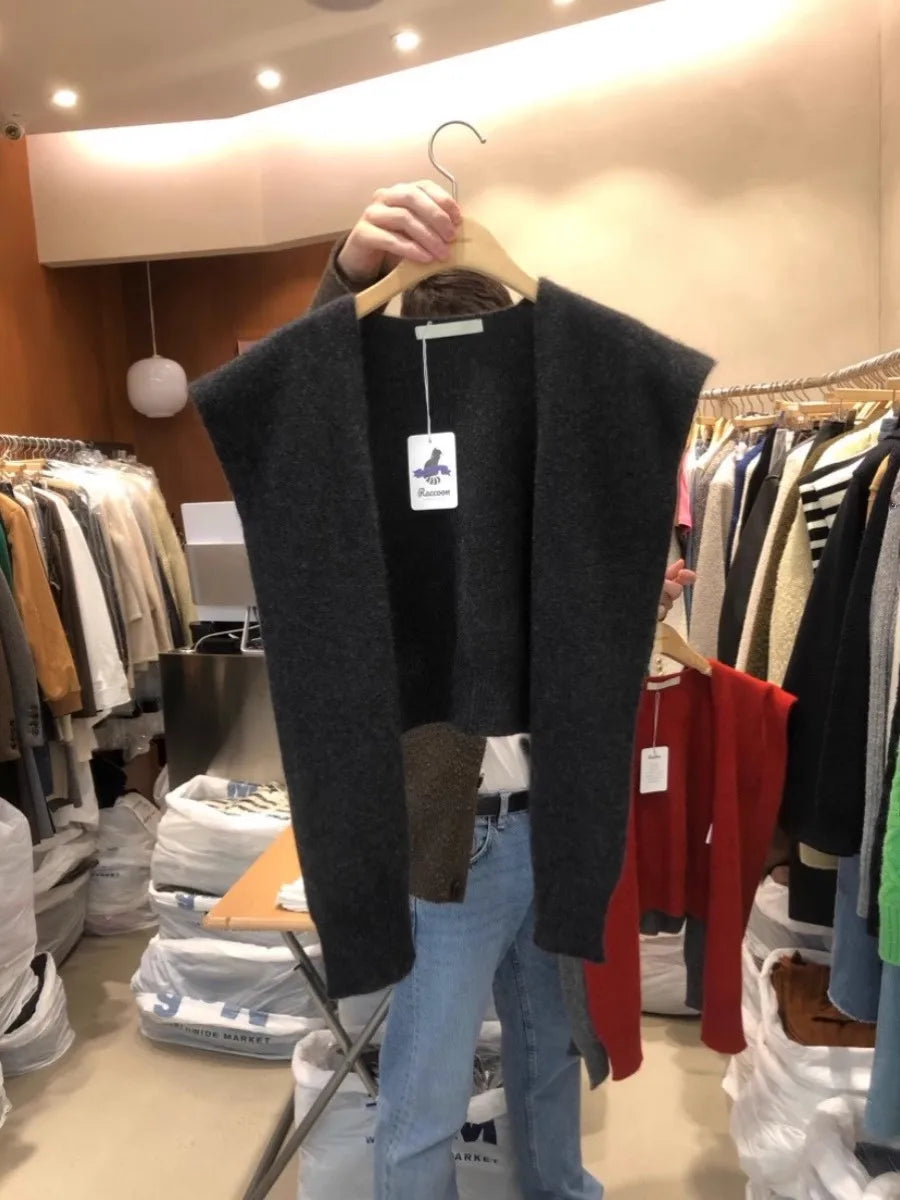 Autumnal Knitted Red awl Versatile Long Sve Top Warm Faionable Outerwear for Women Winter Season  Color Youth Fas...