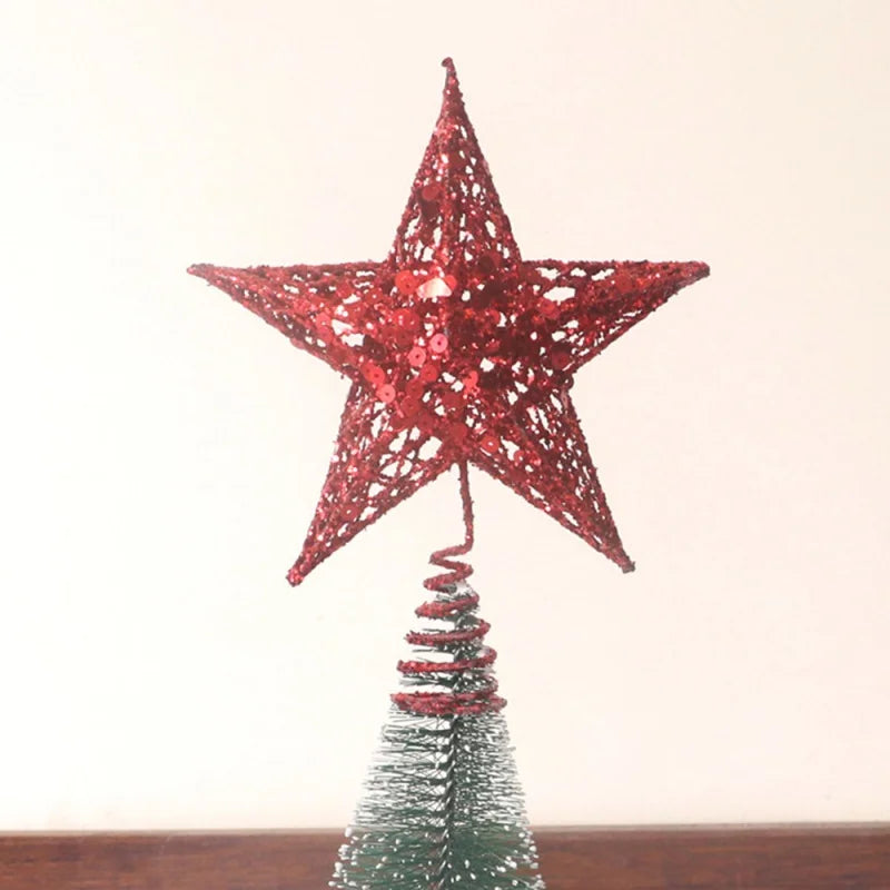 Christmas Tree Top Star Retro Traditional Star Decoration Diy Christmas Tree Top Decoration Durable Led String Lights Home Decor
