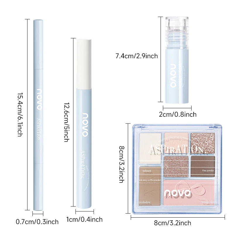 Makeup Set & Teen Girls,Beautiful Makeup Present Set,Includes Lipstick, Eyeshadow Palette, Eyeliner & Eyebrow Pencil