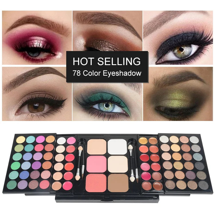 MakeUp Tools 40/74/78 Colors Eyeshadow palette Matte Waterproof Long Lasting Cosmetics makeup Kit Fashion All In One Makeup Gift