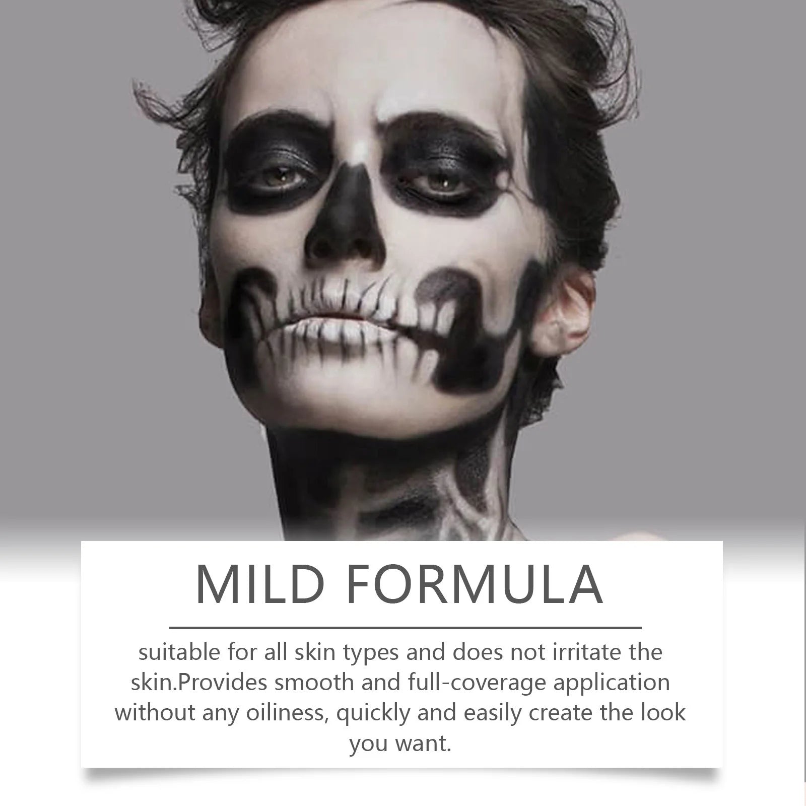 Halloween Black White Eyes Face Body Paint Full Coverage Lighweight Foundation Clown Joker Makeup Waterproof Cream Oil Cosplay