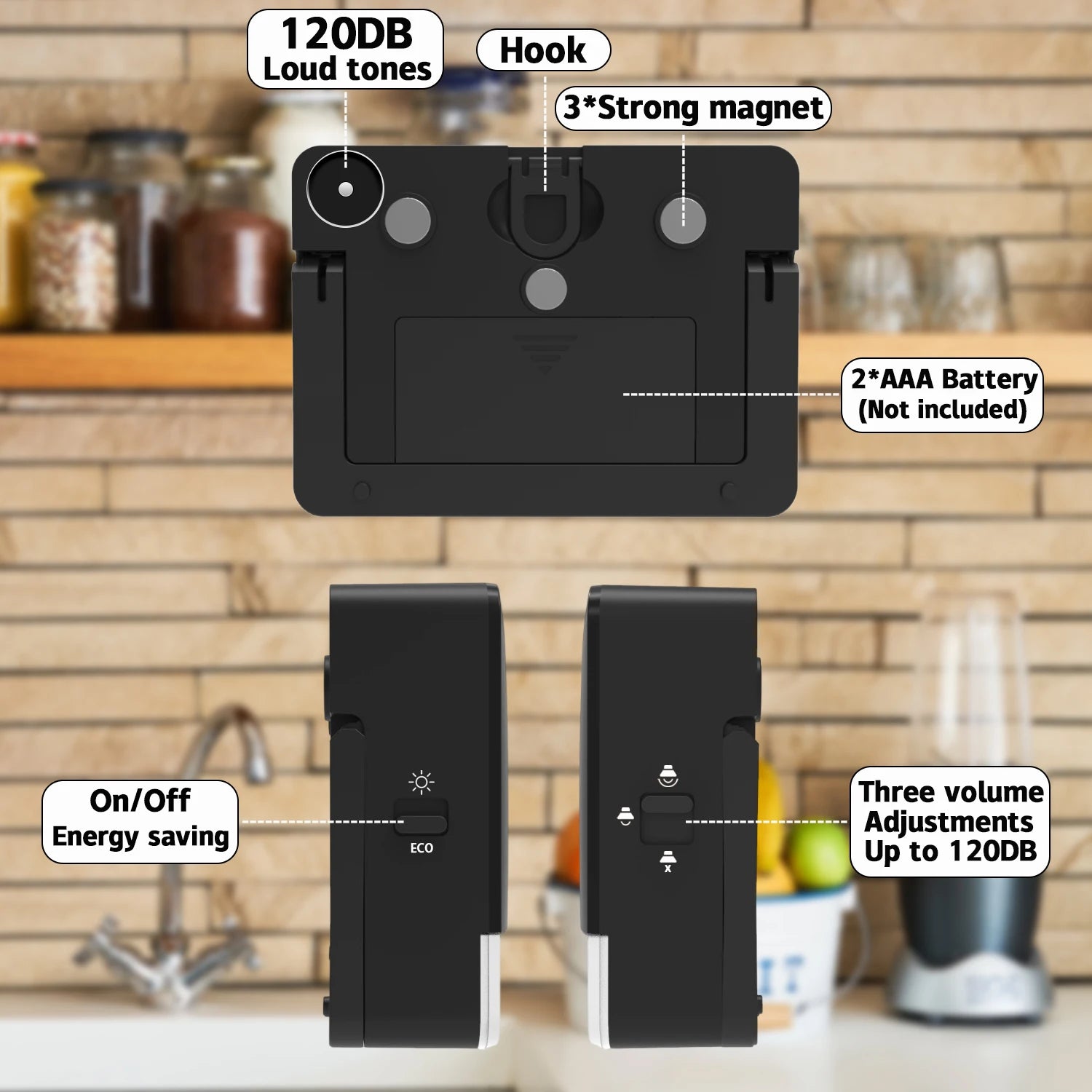 Kitchen Timer, Digital Kitchen Timer Countdown with Large LED Display, Count UP Countdown Magnetic Countup Timer for Cooking