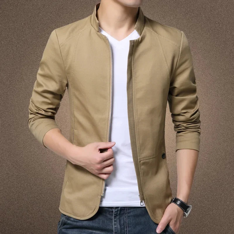 MRMT 2025 Brand Men's Jackets Collar Cotton Washed Overcoat For Male Slim Casual Men Jacket Man Coat Outer Wear Clothing