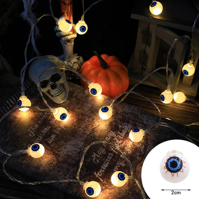 Halloween Decoration String Pumpkin Skull Head Eyeball Shaped Lamp String Trick Or Treat Lantern Horror Halloween Day Led Light