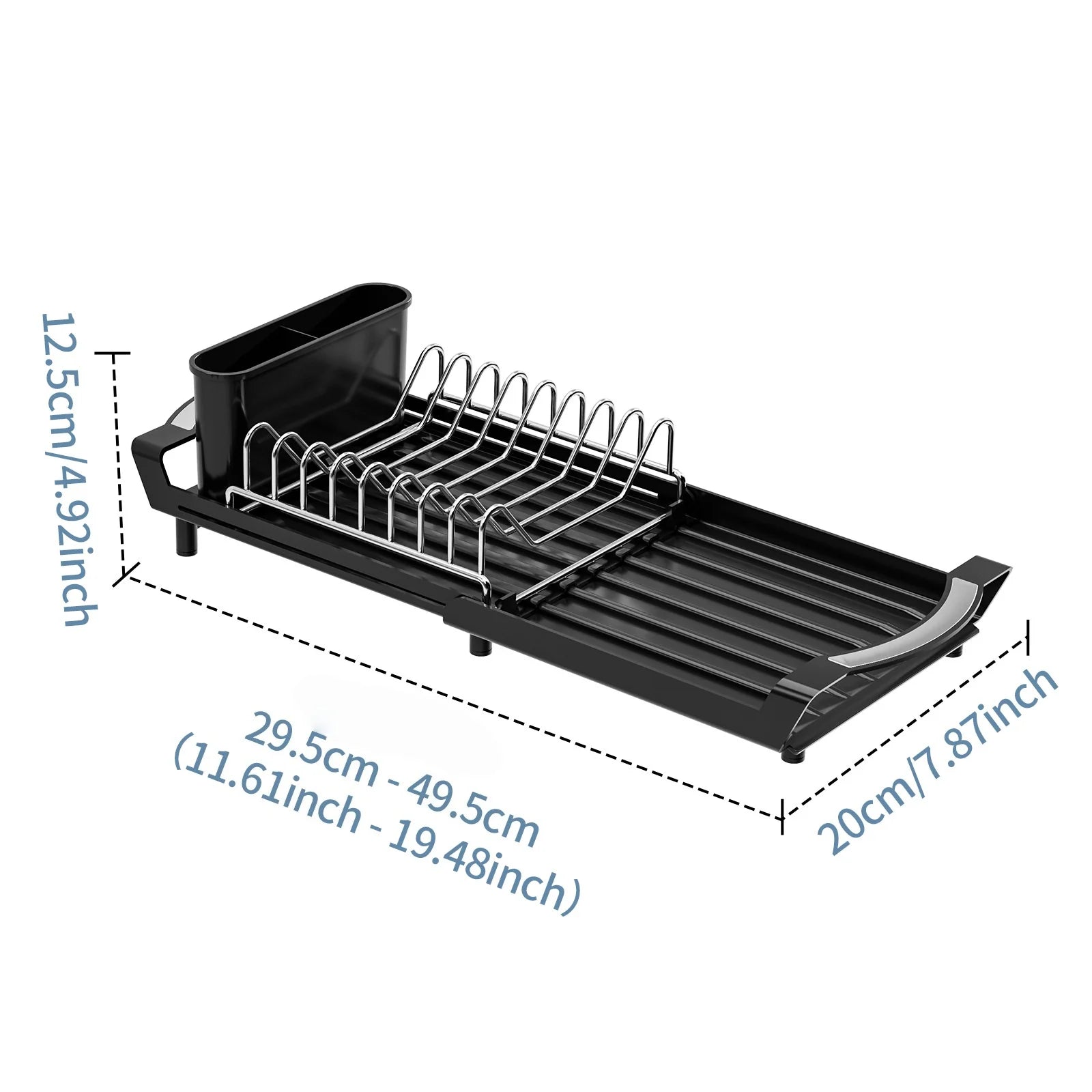 Kitchen Dish Storage Rack Retractable Dish Rack Kitchen Organizer Rack Countertop for Dishes and Chopsticks Drain Basket