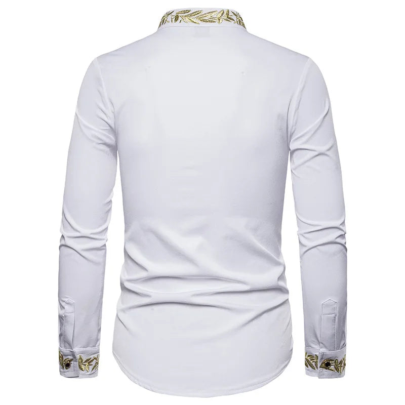 2025 Men's Summer Casual Long Sleeve Shirts Slim Fit Turn Down Collar Shirts Formal Office Business Shirts for Men Tops Big Size