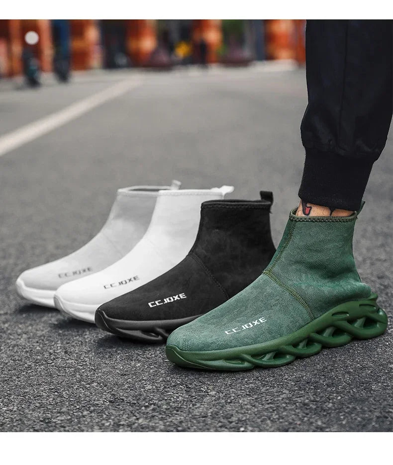 Socks Shoes for Men Black Sneakers Light Breathable Men Runing Shoes Outdoor Platform High Top Men Shoes New Unisex Sport Shoe