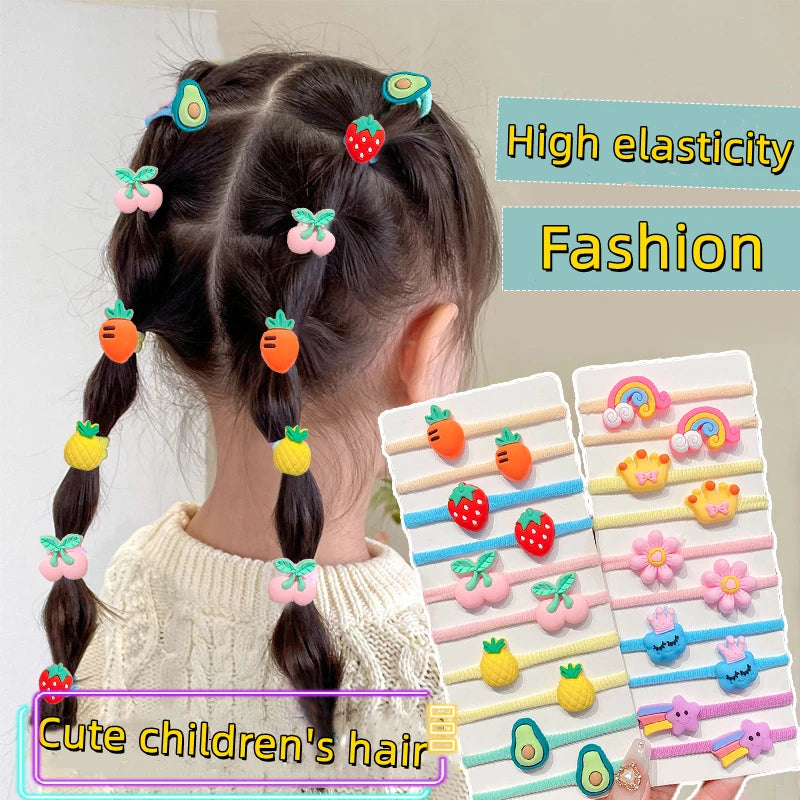 20-100 Pieces/Set Rubber Band for Children Cartoon Hair Band New Sweet Baby Hair Rope Hair Accessories