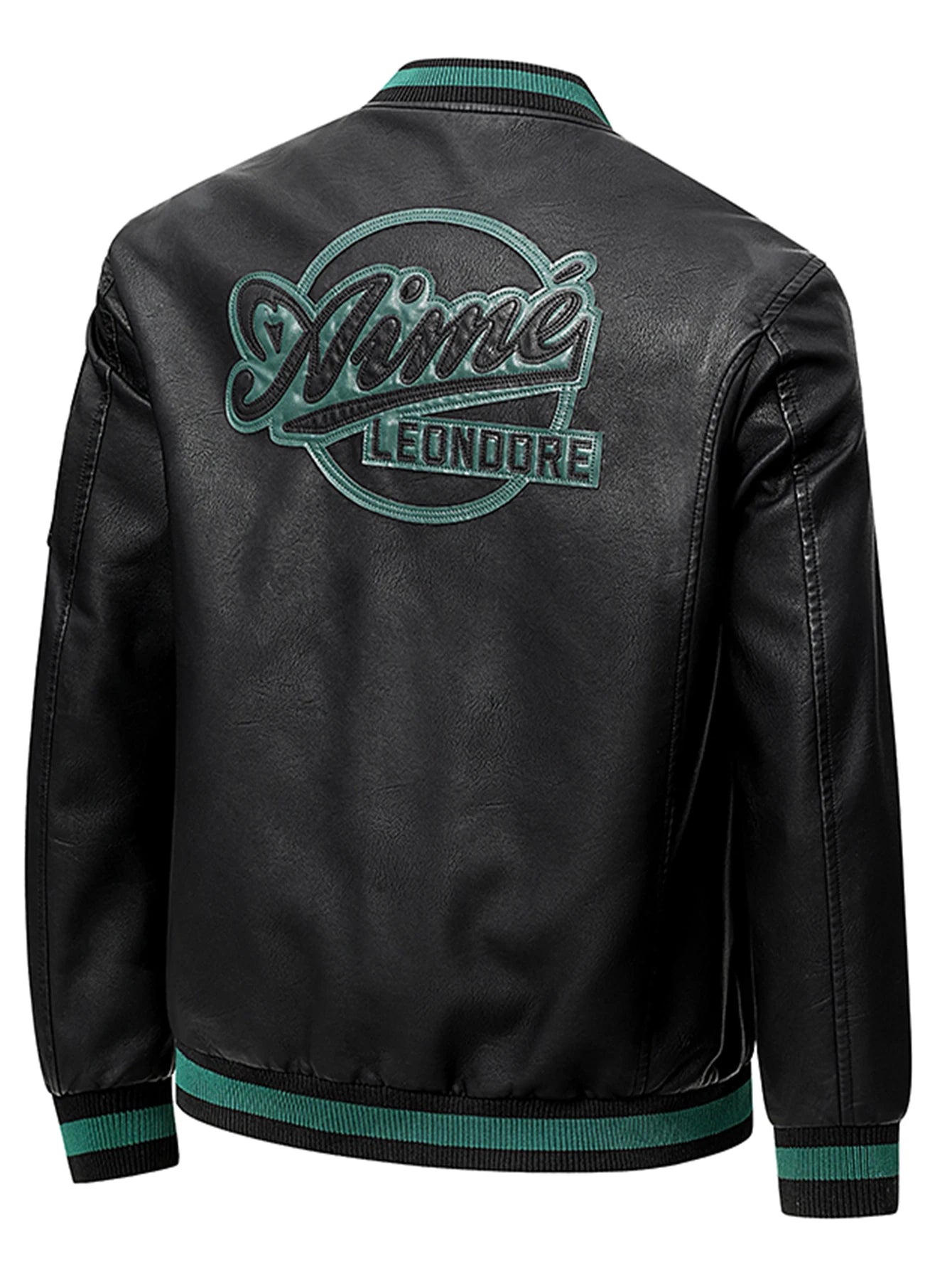 Men'S Baseball Jacket - Windproof Warm Coat with Zipper Closure, Brown & Green Accent Jacket, Non-Stretch Shell for Casual Outer