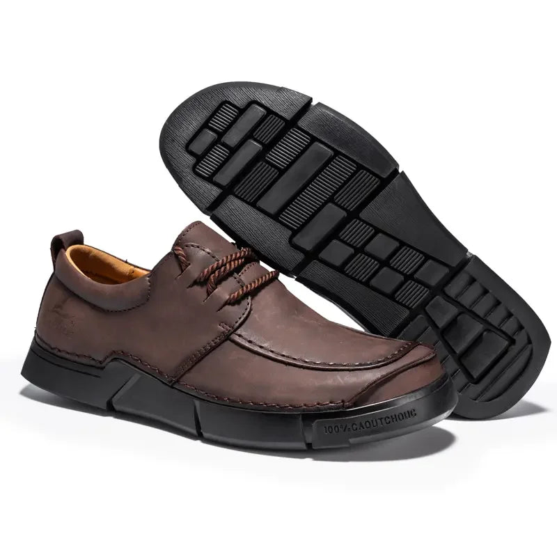 Shoes for Man Are Fashionable Dark Brown Loafers Suitable Outdoor Activities Breathable Daily Casual Shoes with Lace Up Design