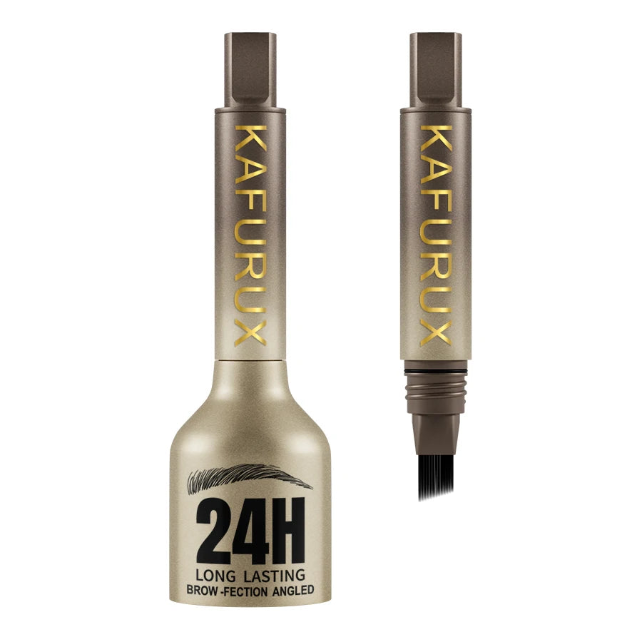 3-Color Wild Eyebrow Pencil Square Angled Brush Velvet 3D Brow Dye Cream Anti-smudge Waterproof  Eyebrow Tint Pen Eye Makeup 1pc