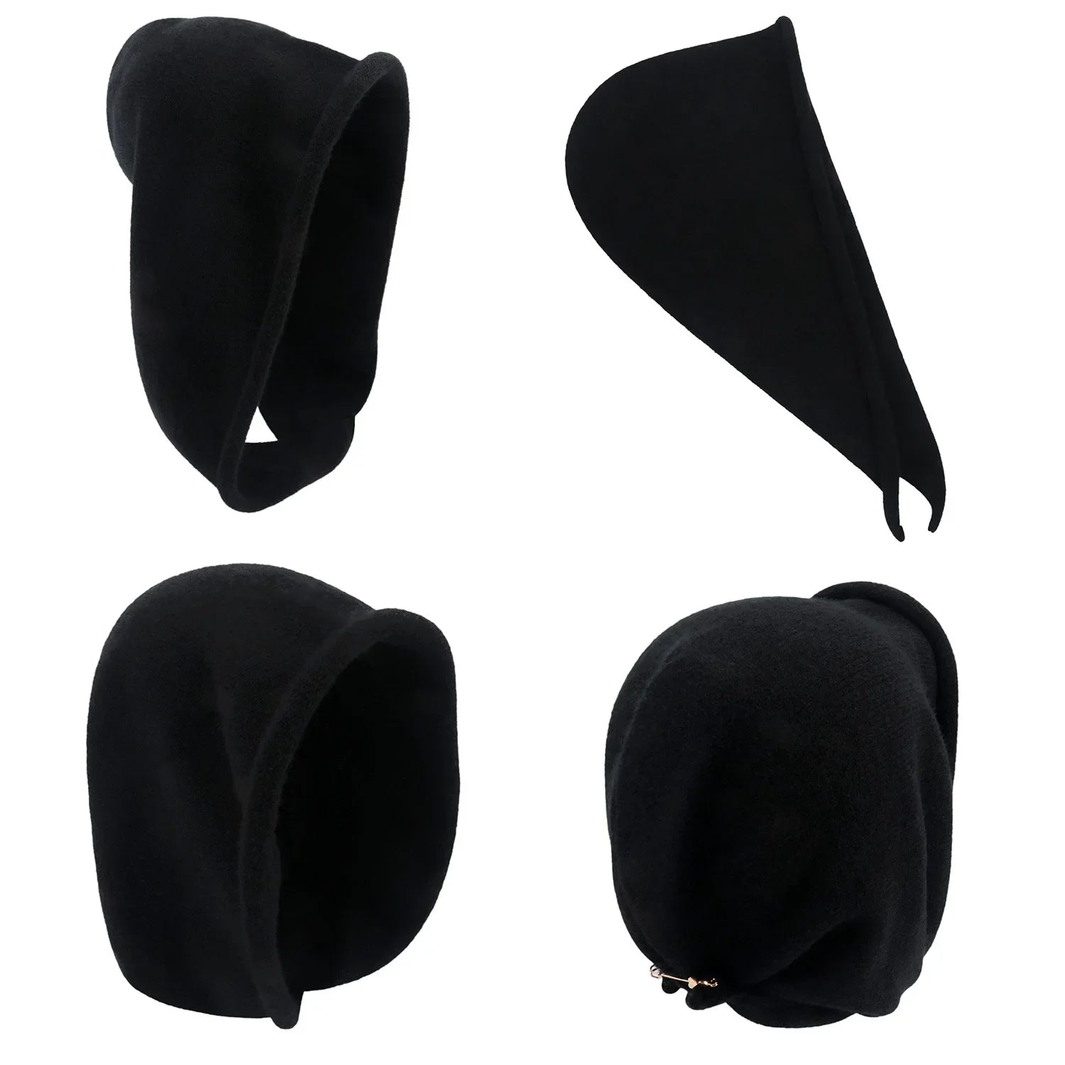 New Winter Balaclava Hat Scarf Combo Women's Fashion Knitted Cap Wrap-around Cashmere Skullies & Beanies