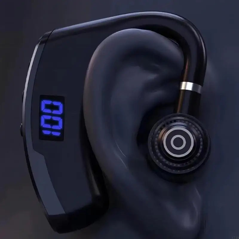 V9 Digital Display Headset Headphone Handsfrees Wireless Ear Hook Earphone Noise Reductions and Sweat Proof