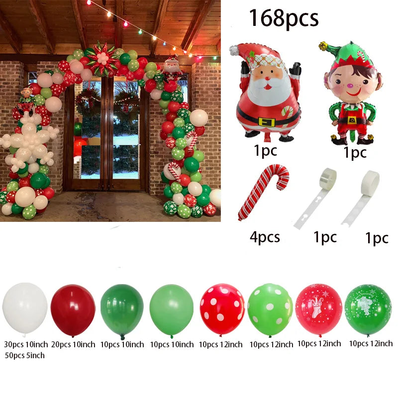 Christmas Decoration 2023 Balloon Red Green Arch Garland Kits Candy Balloons Santa Claus Merry Christmas Party New Year Decor