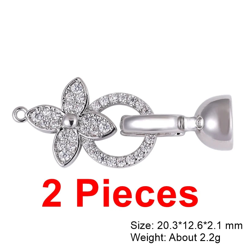 Juya 18K Gold Silver Plated Wedding Decorations Connect Fastener Closure Clasps Accessories For DIY Beads Pearls Jewelry Making