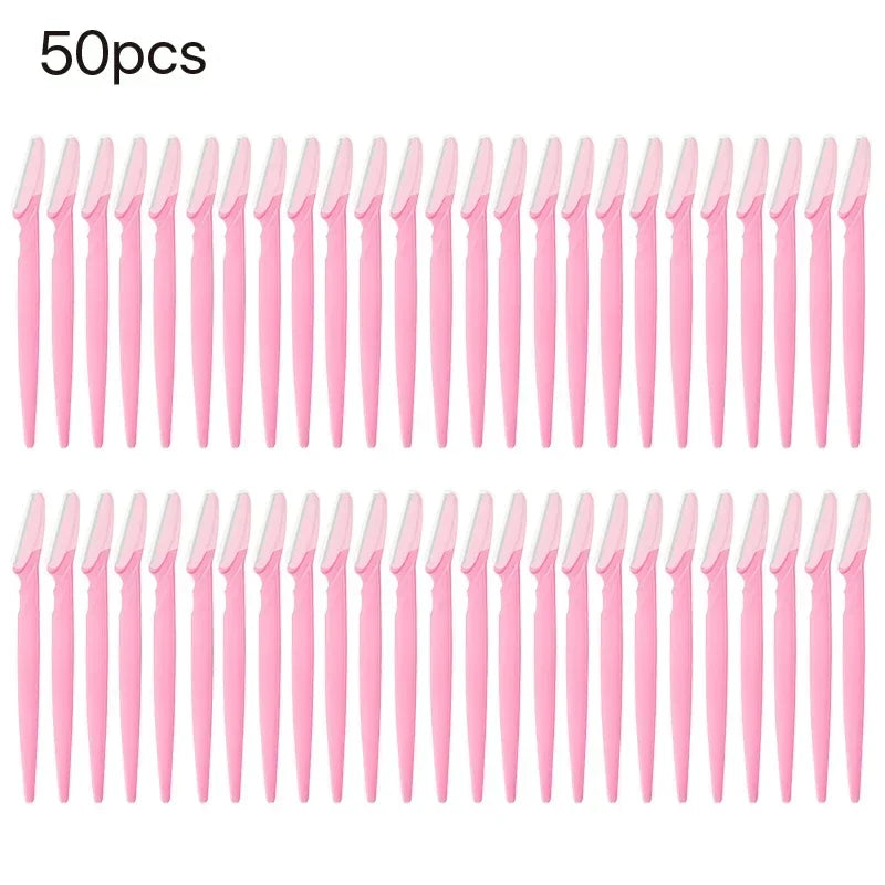 5-100PCS Wholesale Eyebrow Trimmer Blade Shaver Portable Face Razor Eye Brow Epilation Hair Removal Cutters Safety Razor