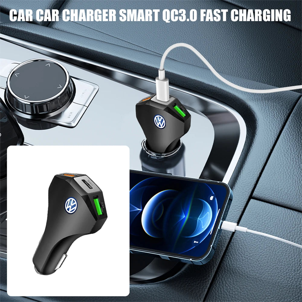 35W Car Charger PD QC3.0 Smart Phone GPS Ipad Adapter Accessory For Volkswagen Vw Tiguan Jetta Scirocco Polo Touran Golf 6 Rline