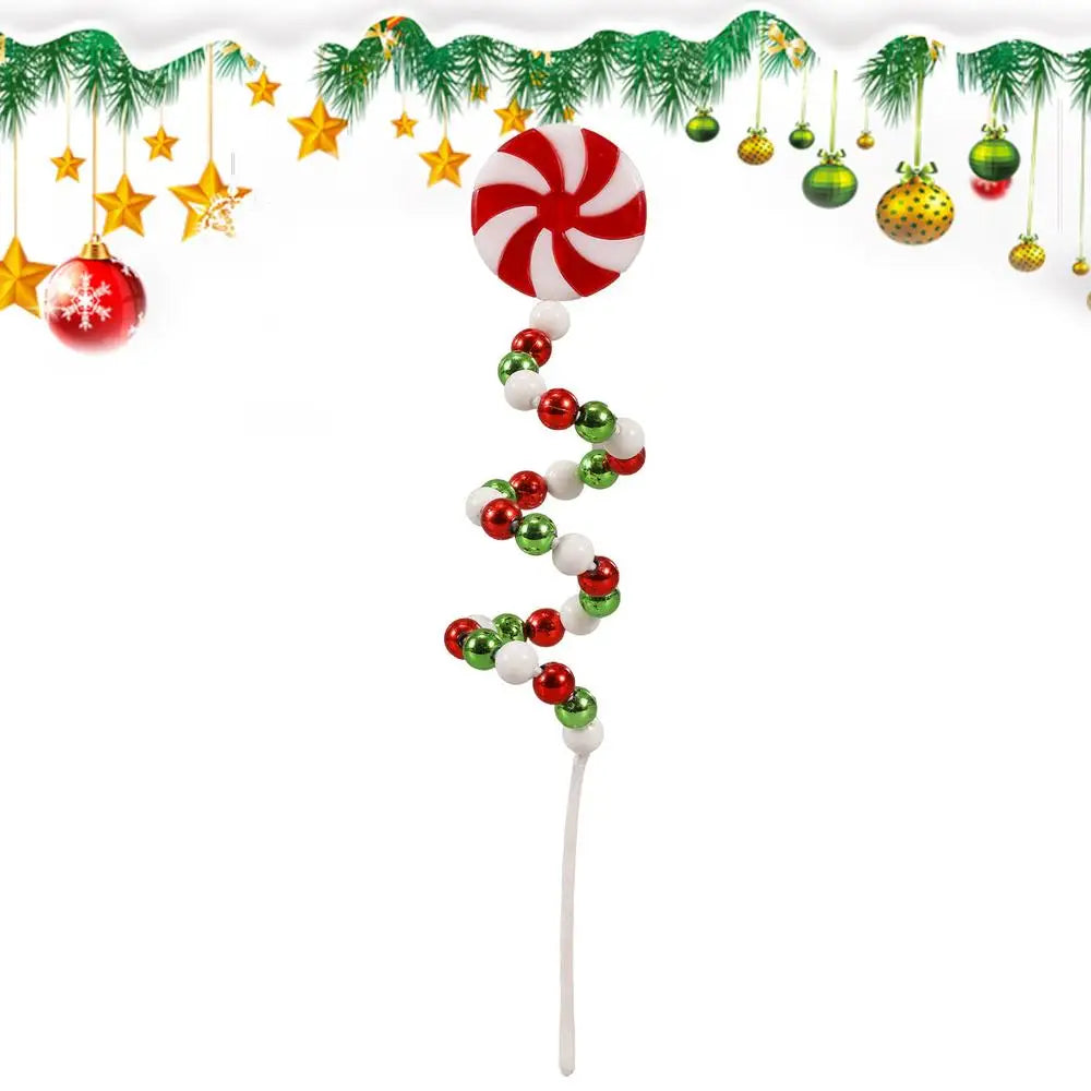 Christmas Candy Cane Decorations Christmas Tree Decoration Red White Lollipop Decoration Curved Candy Christmas Tree Stems Decor