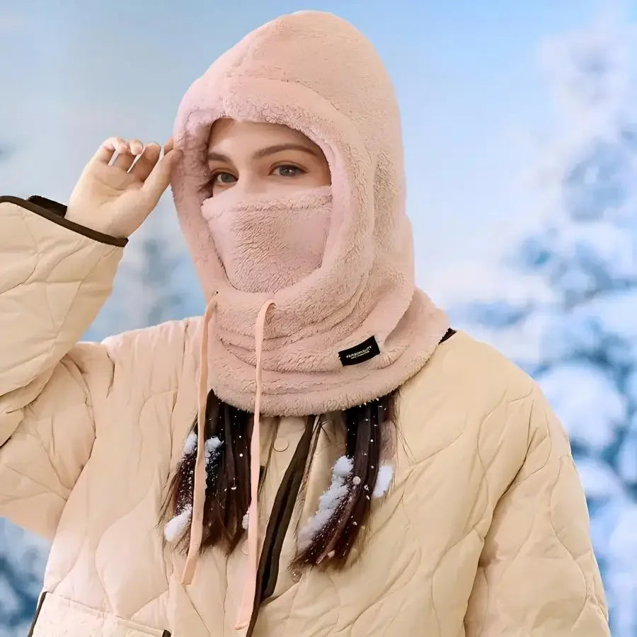 Adjustable Winter Balaclava Hat with Sherpa Hood and Windproof Ski Face Cover for Men and Women