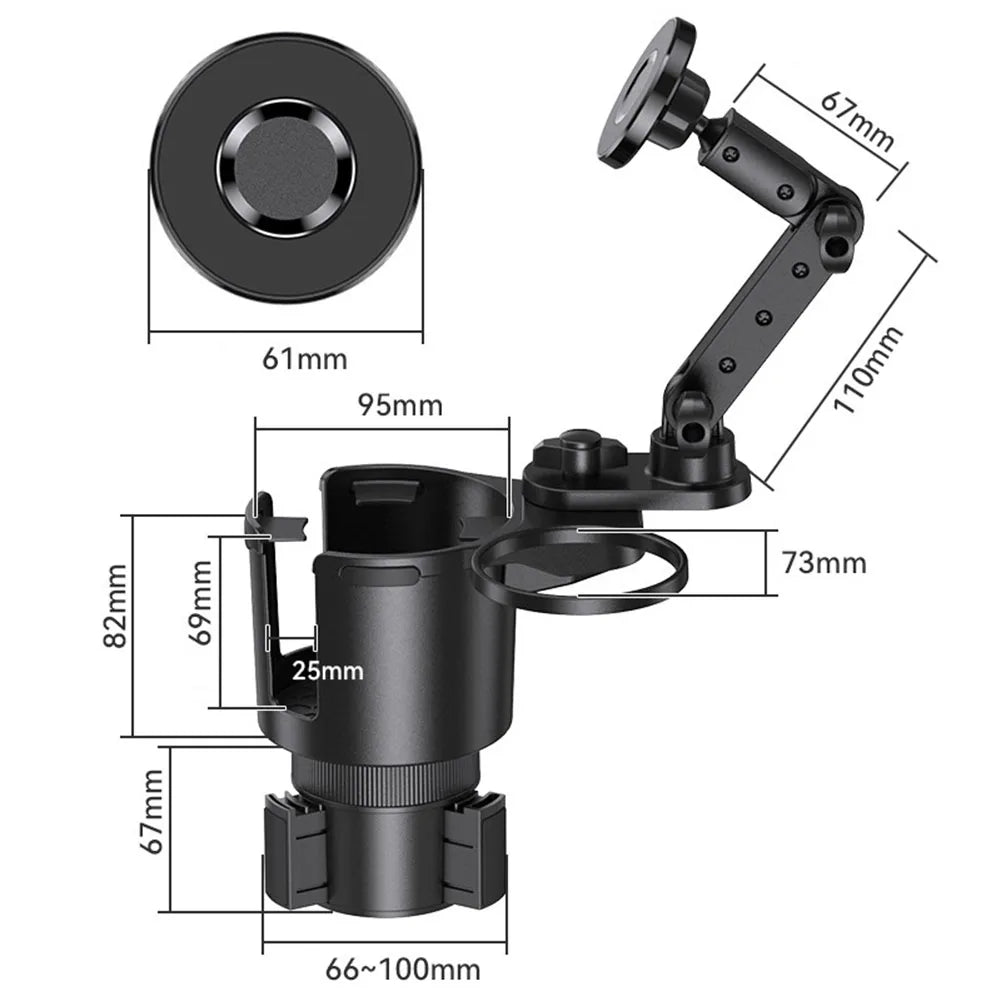 For Car Use For Most Phones 2 In 1 Design 360 Rotation Daily Commute Flexible Car Gadget For Phone And Drinks Water Cup Fitment